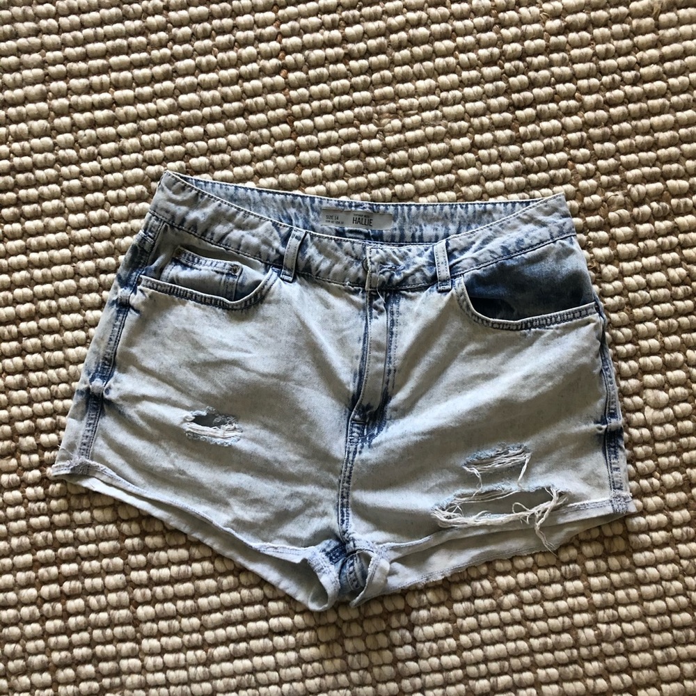 Topshop Hallie blue shorts